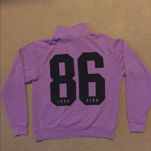 1/4 zip PINK pullover with side pockets. Size M